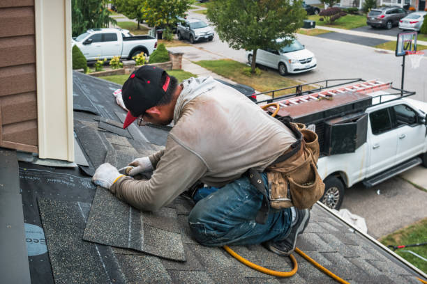 Professional Roofing technician working in Roanoke, IL